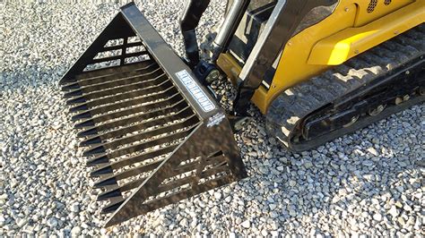 skid steer rock bucket plans|tomahawk attachments for skid steers.